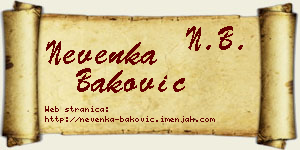 Nevenka Baković vizit kartica
